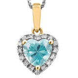 Heart Gemstone Pendant with Diamond Frame