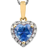 Heart Gemstone Pendant with Diamond Frame