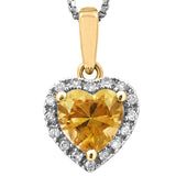 Heart Gemstone Pendant with Diamond Frame