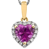 Heart Gemstone Pendant with Diamond Frame