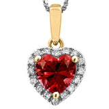 Heart Gemstone Pendant with Diamond Frame