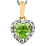 Heart Gemstone Pendant with Diamond Frame