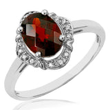 Vintage Inspired Oval Gemstone Ring with Diamond Frame