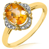 Vintage Inspired Oval Gemstone Ring with Diamond Frame