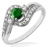 Gemstone Swirl Ring with Diamond Accent