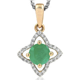 Cross Gemstone Pendant with Diamond Frame