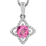 Cross Gemstone Pendant with Diamond Frame