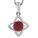 Cross Gemstone Pendant with Diamond Frame