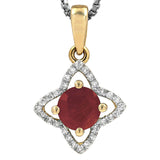 Cross Gemstone Pendant with Diamond Frame
