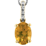 Oval Gemstone Pendant with Diamond Bail