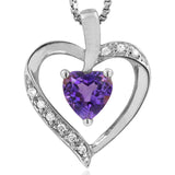 Heart Gemstone Pendant with Diamond Accent
