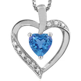 Heart Gemstone Pendant with Diamond Accent