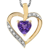 Heart Gemstone Pendant with Diamond Accent