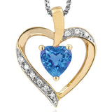 Heart Gemstone Pendant with Diamond Accent