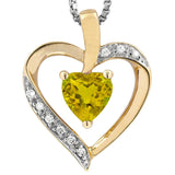 Heart Gemstone Pendant with Diamond Accent