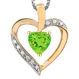 Heart Gemstone Pendant with Diamond Accent