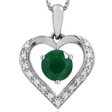 Gemstone Heart Pendant with Diamond Accent