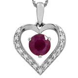 Gemstone Heart Pendant with Diamond Accent