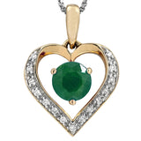 Gemstone Heart Pendant with Diamond Accent