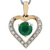 Gemstone Heart Pendant with Diamond Accent
