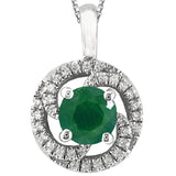 Gemstone Spiral Pendant with Diamond Frame