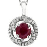 Gemstone Spiral Pendant with Diamond Frame