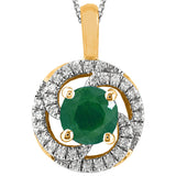 Gemstone Spiral Pendant with Diamond Frame