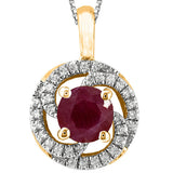 Gemstone Spiral Pendant with Diamond Frame
