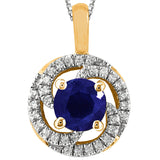 Gemstone Spiral Pendant with Diamond Frame