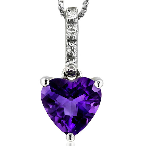 Heart Gemstone Pendant with Diamond Bail