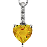 Heart Gemstone Pendant with Diamond Bail