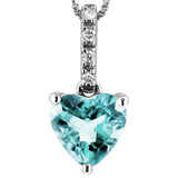 Heart Gemstone Pendant with Diamond Bail