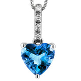 Heart Gemstone Pendant with Diamond Bail