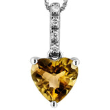 Heart Gemstone Pendant with Diamond Bail
