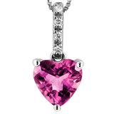 Heart Gemstone Pendant with Diamond Bail