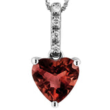 Heart Gemstone Pendant with Diamond Bail