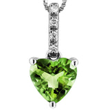 Heart Gemstone Pendant with Diamond Bail
