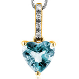 Heart Gemstone Pendant with Diamond Bail