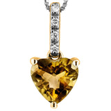 Heart Gemstone Pendant with Diamond Bail