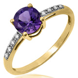 Gemstone Ring with Diamond Accent