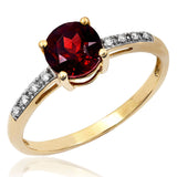 Gemstone Ring with Diamond Accent