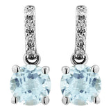 Gemstone Earrings with Diamond Accent