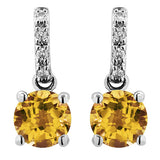 Gemstone Earrings with Diamond Accent