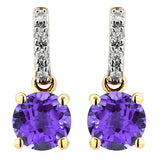 Gemstone Earrings with Diamond Accent