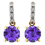 Gemstone Earrings with Diamond Accent