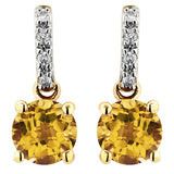 Gemstone Earrings with Diamond Accent