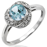 Gemstone Whirl Ring with Diamond Frame