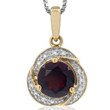 Whirl Gemstone Pendant with Diamond Frame