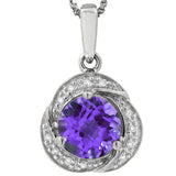 Whirl Gemstone Pendant with Diamond Frame