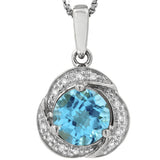 Whirl Gemstone Pendant with Diamond Frame